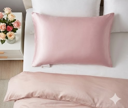 ציפית לכרית אנטיבקטריאלית מבית NUVORE - 100% משי תות טהור